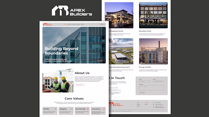 Apex Builders Website Design and Development