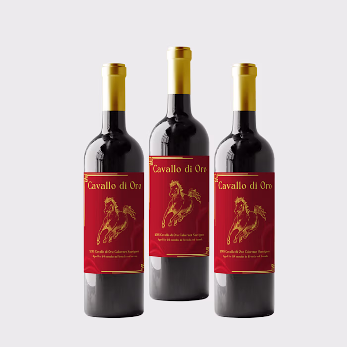 Product label design for - CAVALLO DI ORO 
