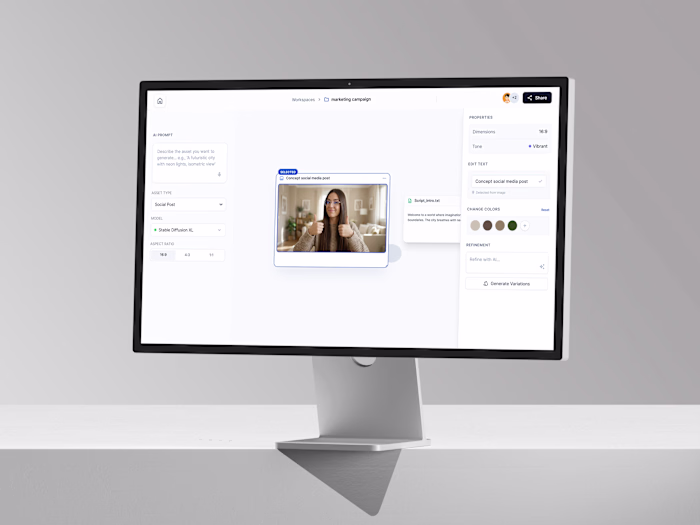 Designed an AI creator studio enhancing creative continuity.