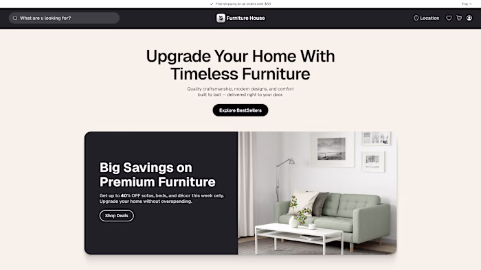 Furniture House - e-commerce site