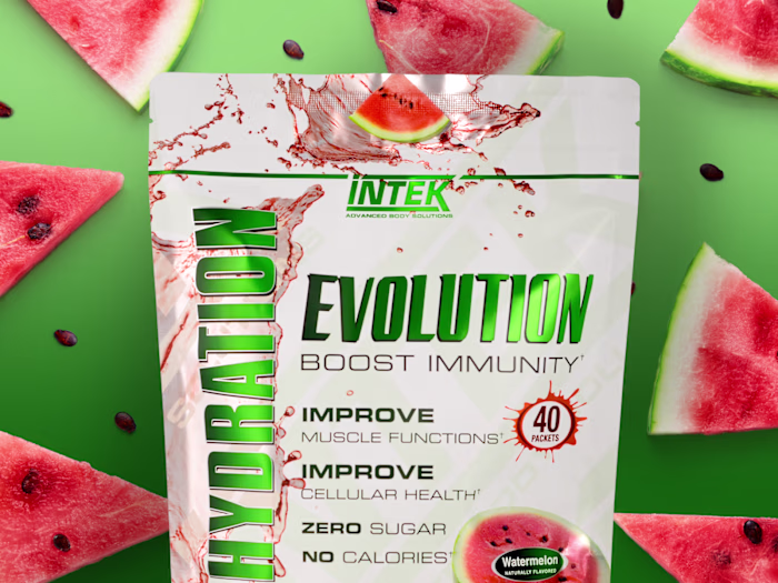 Intek Hydration Evolution Watermelon Package Design