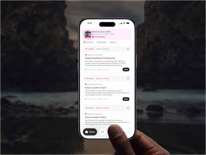 Surge - Scholarship Matching AI App Design