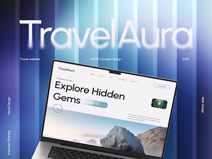 TravelAura Website Design Concept