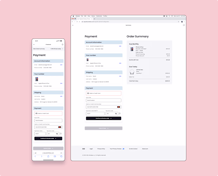 Republic Wireless Checkout Redesign