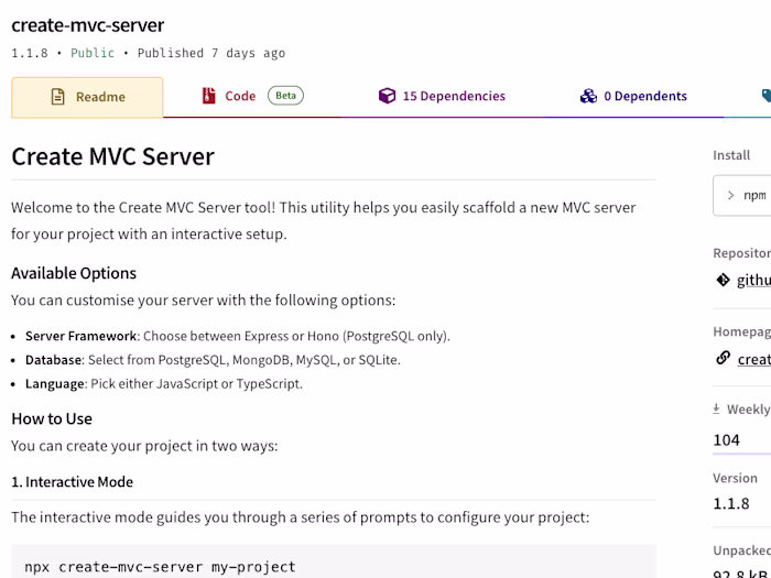 MVC Server Scaffolding Tool Development