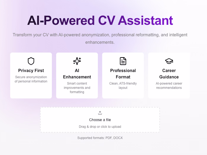 AI-Powered CV: Anonymization, Reformatting & Agentic AI