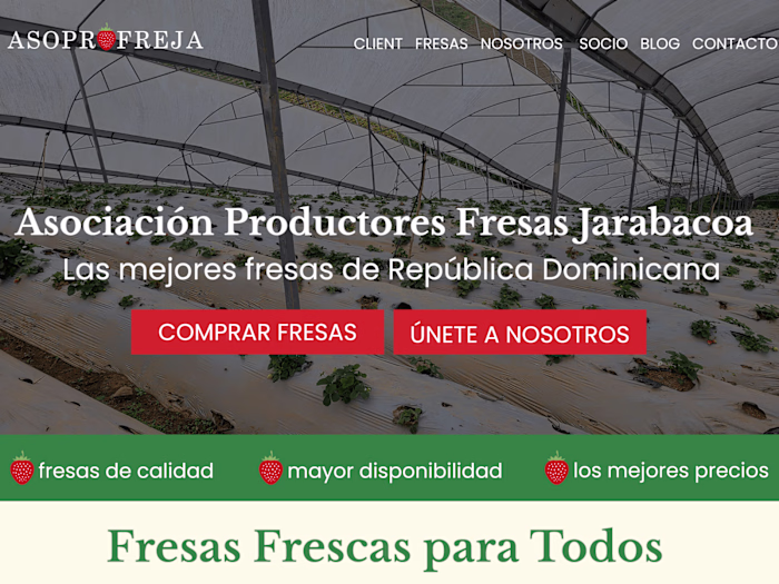 Non-profit website Assoc. of Strawberry Producers of Jarabacoa