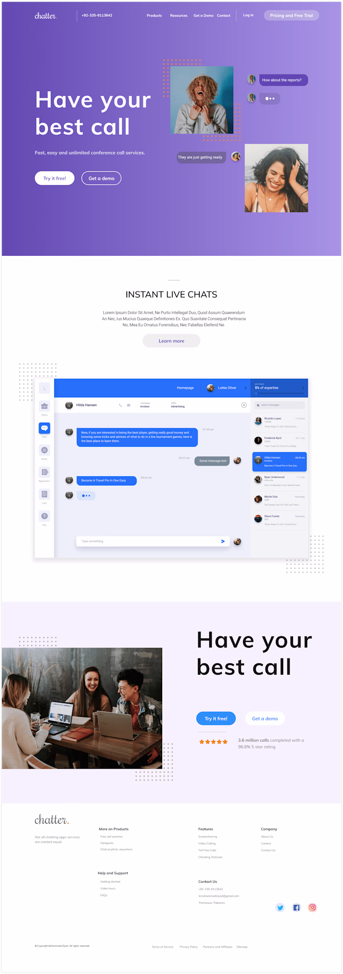 WEBFLOW Design and Development | Call services website