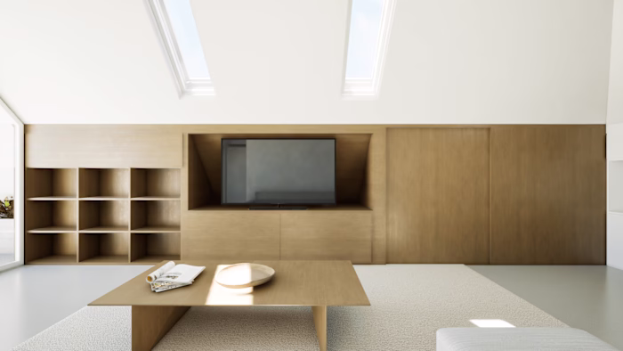 Linving room - 3D Rendering and Interior design