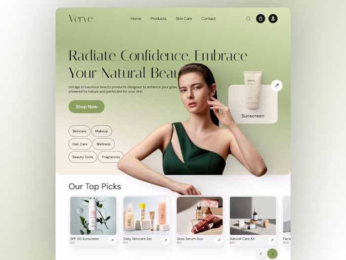 Verve – Beauty Products Website