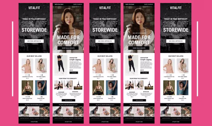 Klaviyo Activewear Promotion Email Design