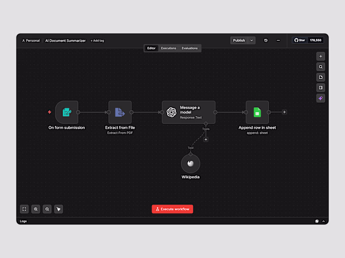 Automated PDF Summarization Workflow