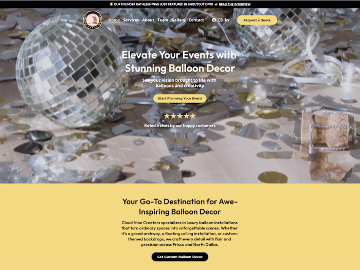 Cloud Nine Creators Website Redesign