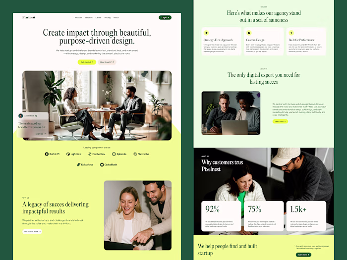 Pixelnest - Digital Agency Landing Page