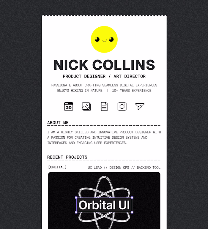 Personal Portfolio Mini Site