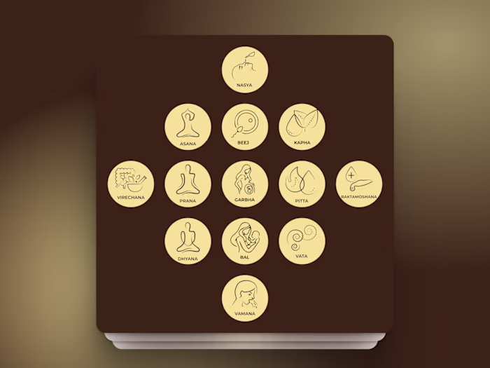 Created icons for ayurveda wellness website service section.