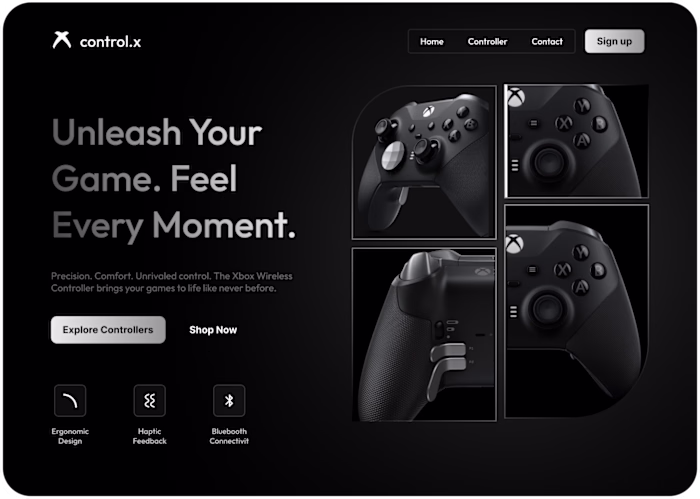 Premium Gaming Controller Landing Page – Control.X This land...