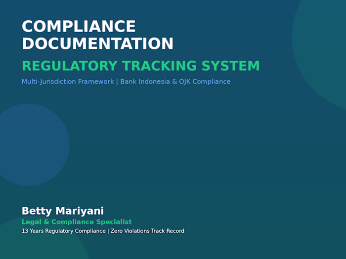 Compliance Documentation & Regulatory Tracking