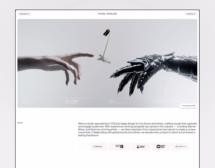 CG / 3D Studio Web Design | Framer Website
