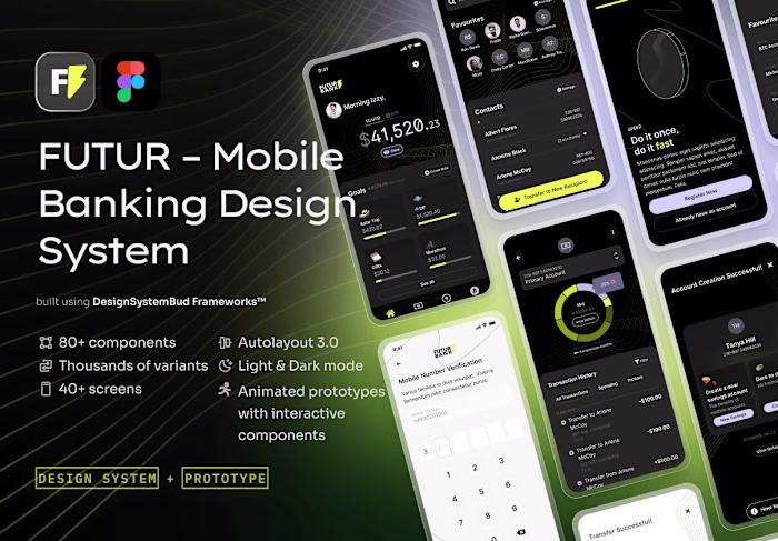 Mobile Banking App Design System and App Design