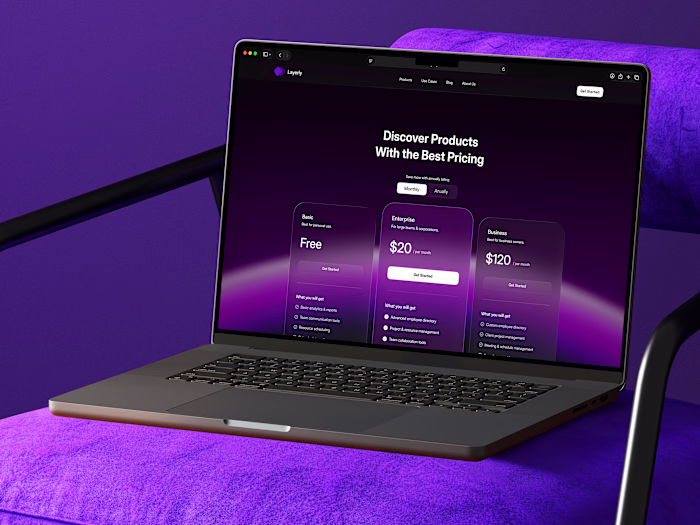 A modern pricing page concept focused on usability and conve...