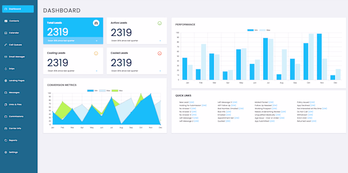 Front End UI for Insurance Company CMS