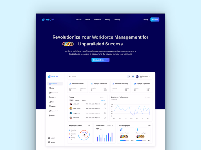 GROW-HR Management Platform Website