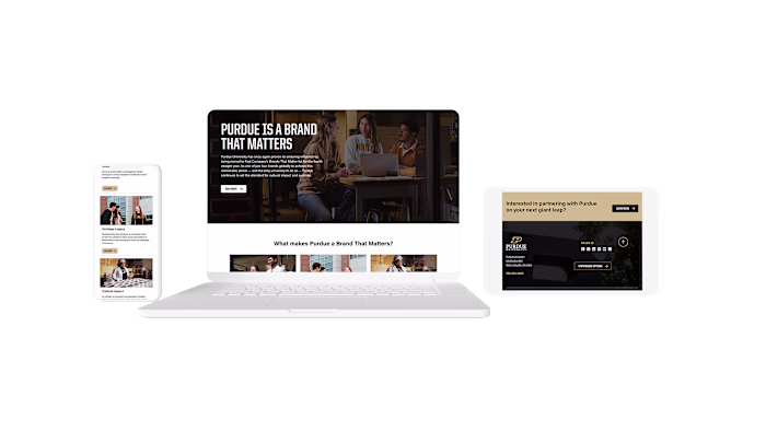 Purdue University "Brand That Matters" Campaign Landing Page