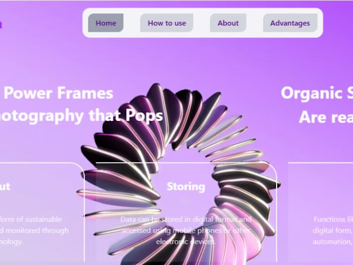 Spline animation landing page