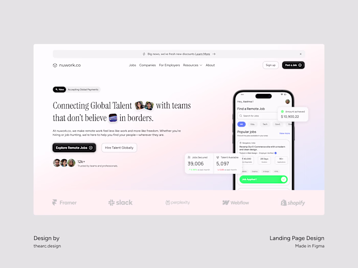 Landing Page Design for Nuwork