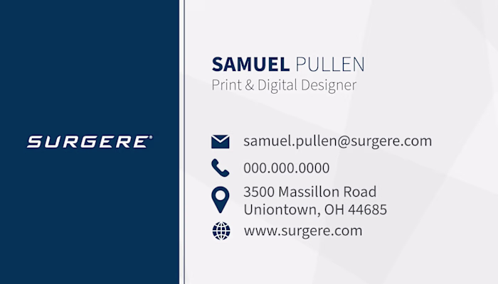 Surgere Business Card Redesign