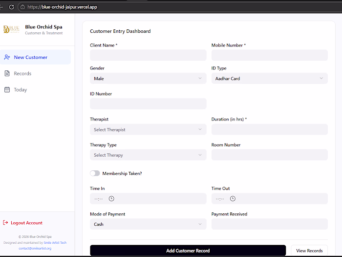 Developed a custom management system