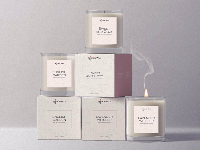 Wick & Wax - candle packaging