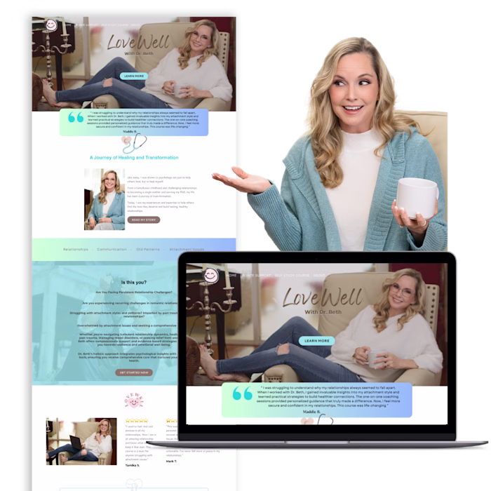 Some sample website images for our coaches and experts.