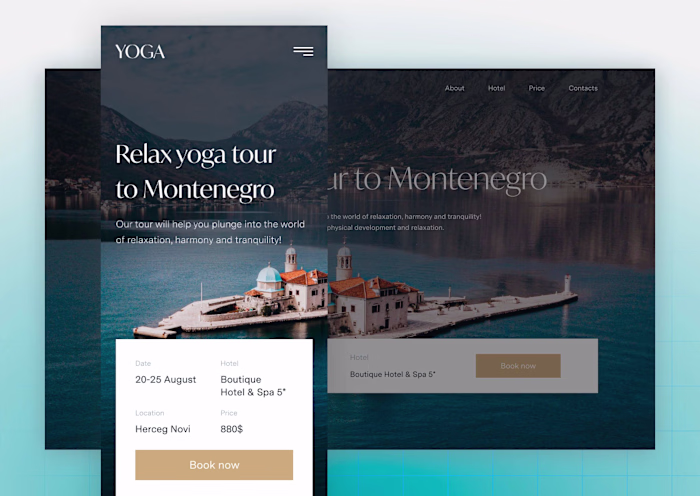 Landing page: Yoga tour to Montenegro