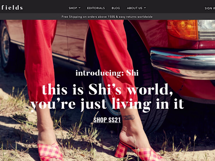 SS21 Landing Page Copywriting | Unreal Fields