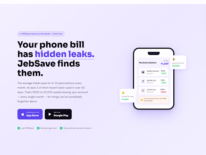 JebSave Subscription Management Tool Design