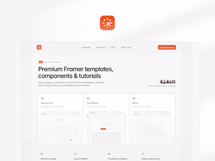 clicks.supply · Framer Templates, Components, & Tutorials