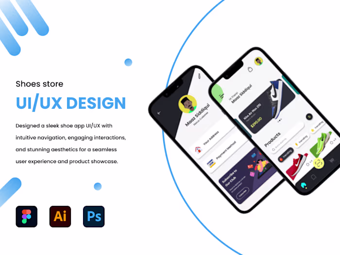 UI/UX design for shoe app
