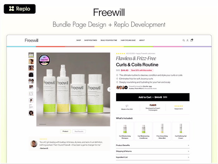 Freewill | Bundle Page Design + Replo Development