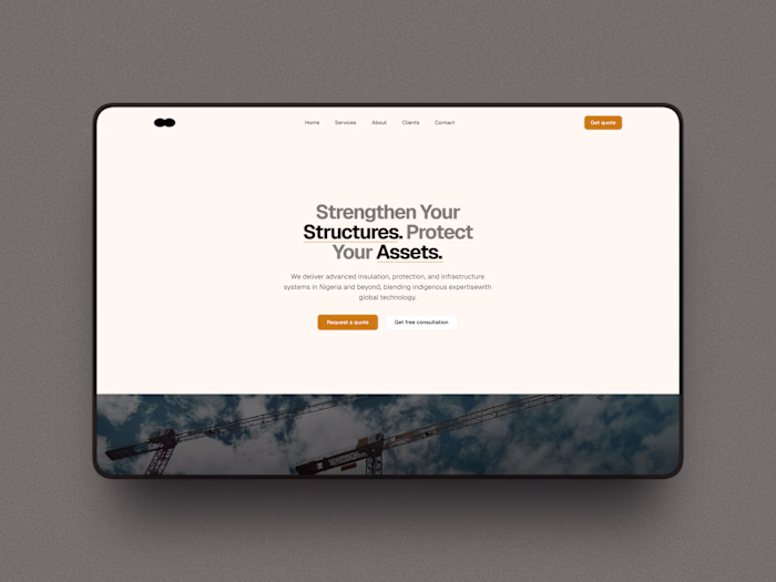 Construction company landing page