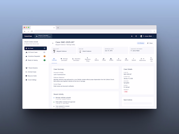 A multi-tenant, governance-first case review