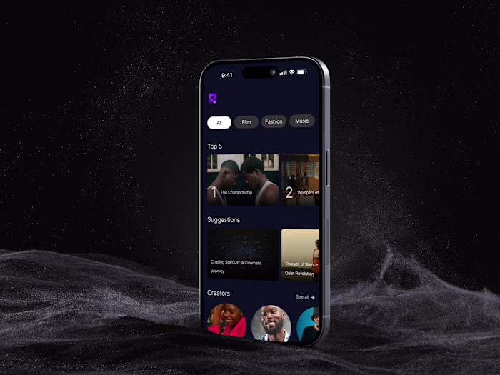 Mobile app design for AI content platform