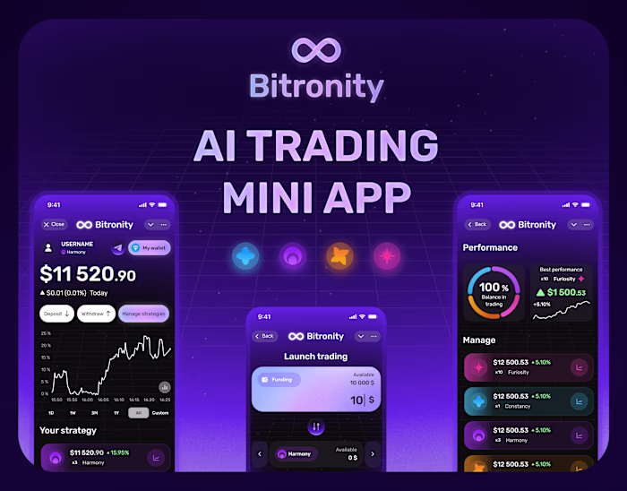 BITRONITY - Crypto trading mini-app