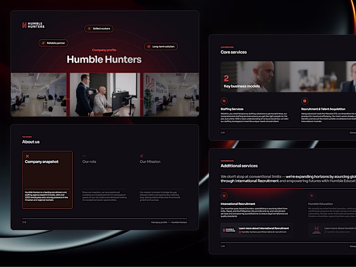 Humble Hunters Presentation Design