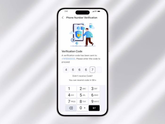 OTP Verification UI – Mobile Login Code Entry Screen