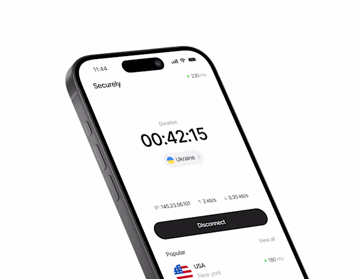 Securely vpn app design