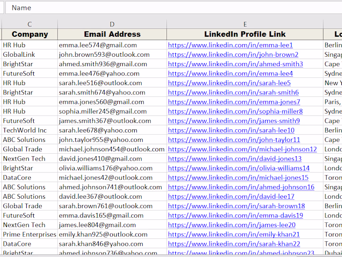 Lead Generation web research