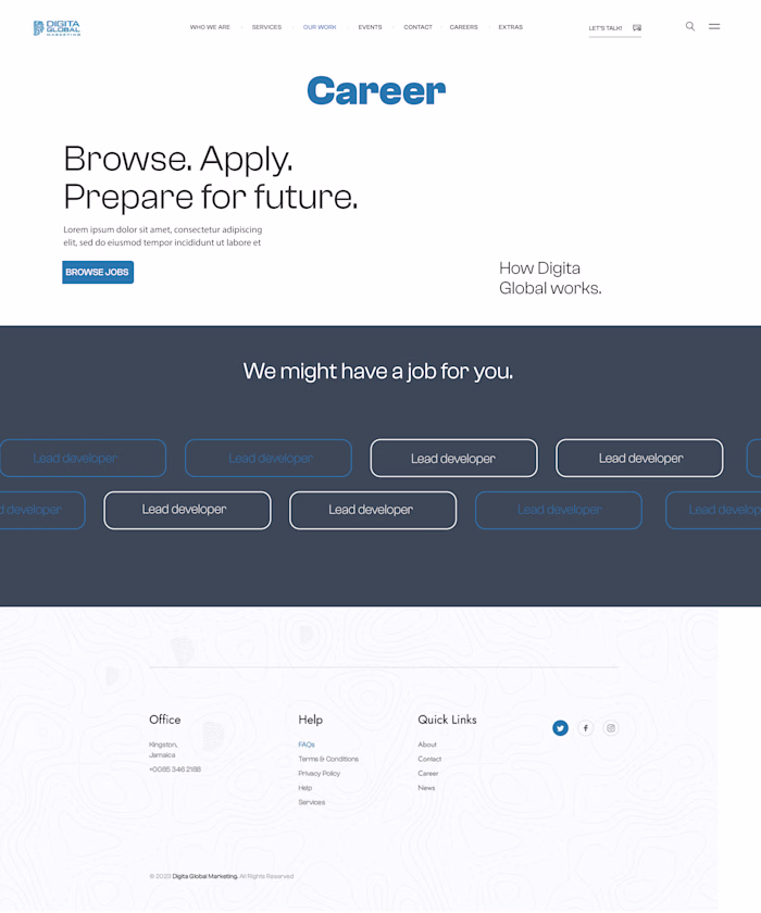 Landing Page Design for Digital Global Marketing