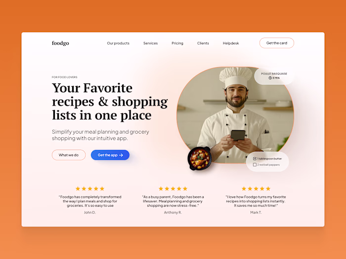 Landing Page for Foodgo